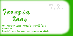 terezia koos business card